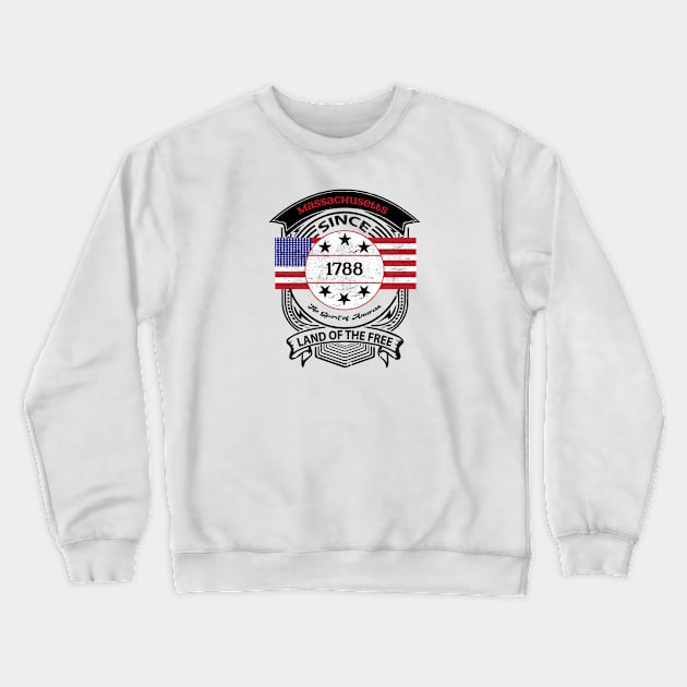 Massachusetts Crewneck Sweatshirt by artsytee